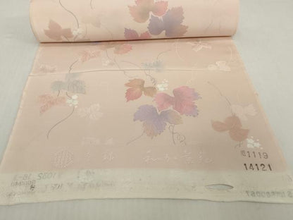 平和屋着物●小紋　反物　着尺　地紋起こし　蔦の葉文　逸品　未使用　DABH2763zzz