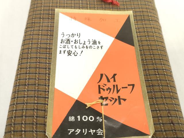 平和屋着物▼羽織・コート　反物　羽尺　格子　綿　未使用　DABH2765zzz