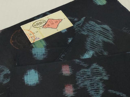 平和屋着物●備後絣 反物 着尺 蔦の葉 証紙付き 綿 逸品 未使用 DABH2770zzz