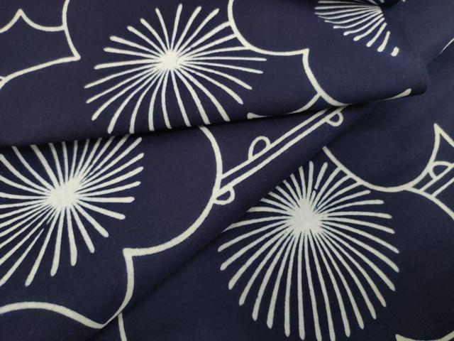 平和屋着物＊夏物　竺仙鑑製　浴衣　反物　着尺　注染　梅　証紙付き　綿　逸品　未使用　DABH2775zzz