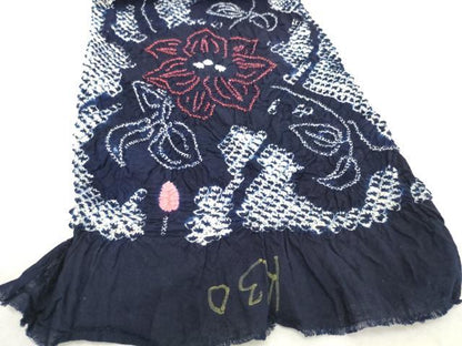 平和屋着物＊夏物　有松鳴海絞り　浴衣　反物　着尺　湯のし前　花繋ぎ　綿　逸品　未使用　DABH2783zzz