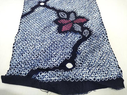 平和屋着物＊夏物　有松鳴海絞り　浴衣　反物　着尺　花繋ぎ　綿　逸品　未使用　DABH2786zzz