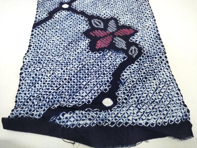 平和屋着物＊夏物　有松鳴海絞り　浴衣　反物　着尺　花繋ぎ　綿　逸品　未使用　DABH2786zzz