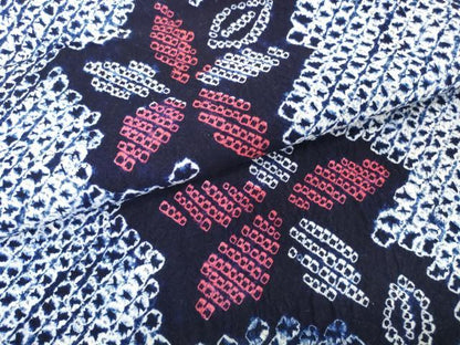平和屋着物＊夏物　有松鳴海絞り　浴衣　反物　着尺　花繋ぎ　綿　逸品　未使用　DABH2786zzz
