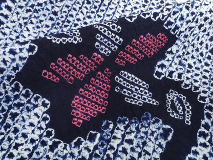平和屋着物＊夏物　有松鳴海絞り　浴衣　反物　着尺　花繋ぎ　綿　逸品　未使用　DABH2786zzz