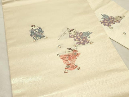 平和屋着物◎九寸名古屋帯　童子遊び　正絹　逸品　DABH2791qp