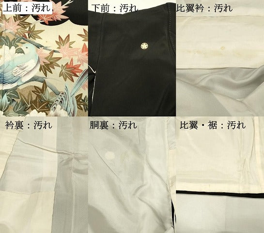 平和屋着物■豪華黒留袖　花鳥文　牡丹　金彩　正絹　逸品　DABH2818qp