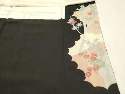 平和屋着物■豪華黒留袖　花鳥文　牡丹　金彩　正絹　逸品　DABH2818qp