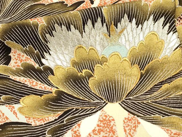 平和屋着物■豪華黒留袖　刺繍　草花文　金銀糸　三越扱い　正絹　逸品　DABH2820qp