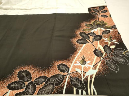 平和屋着物■豪華黒留袖　刺繍　草花文　金銀糸　三越扱い　正絹　逸品　DABH2820qp