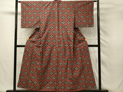 平和屋着物■本場村山大島紬　亀甲花文　正絹　逸品　DABH2822qp