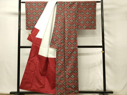 平和屋着物■本場村山大島紬　亀甲花文　正絹　逸品　DABH2822qp