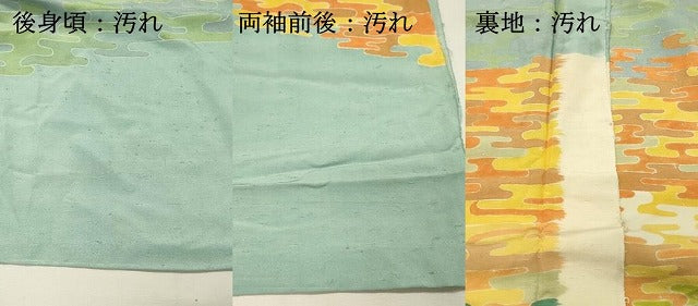 平和屋着物■訪問着　エ霞文　お召縮緬　仮絵羽　逸品　未使用　DABH2823qp