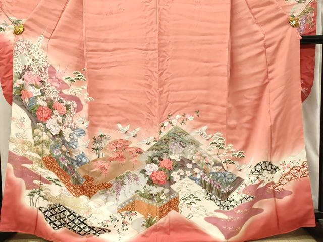 平和屋着物■豪華振袖　尾長鳥花文　牡丹　鴛鴦　暈し染め　金彩　正絹　逸品　DABH2825qp