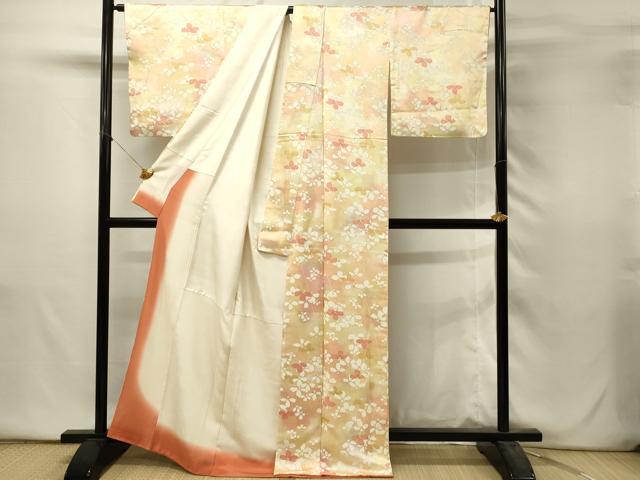 平和屋着物■上質な小紋　舞花文　暈し染め　正絹　逸品　DABH2826qp