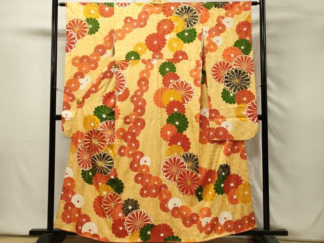 平和屋着物■豪華振袖　駒刺繍　菊尽くし　金彩　正絹　逸品　DABH2828qp