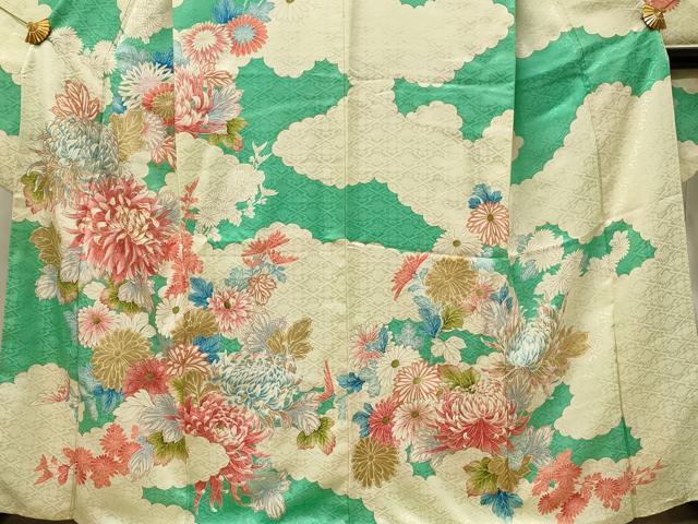 平和屋着物■豪華振袖　駒刺繍　雲取り花文　乱菊　金彩　正絹　逸品　DABH2831qp