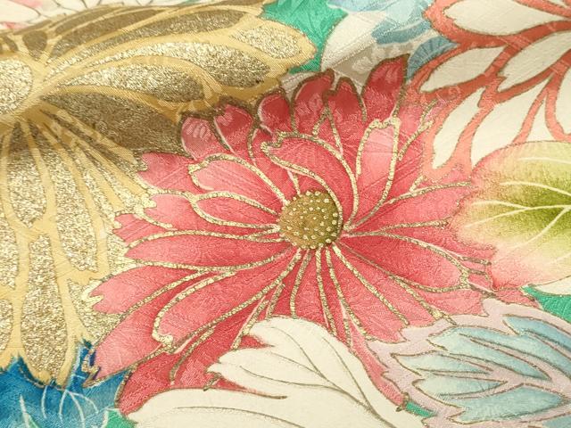 平和屋着物■豪華振袖　駒刺繍　雲取り花文　乱菊　金彩　正絹　逸品　DABH2831qp