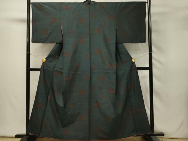 平和屋着物■本場大島紬　結び紐花文　正絹　逸品　DABH2834qp