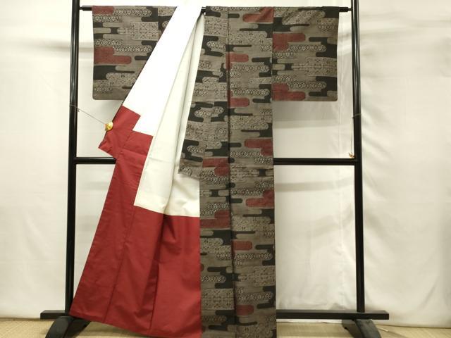 平和屋着物■本場大島紬　9マルキ　霞花文　正絹　逸品　DABH2841qp