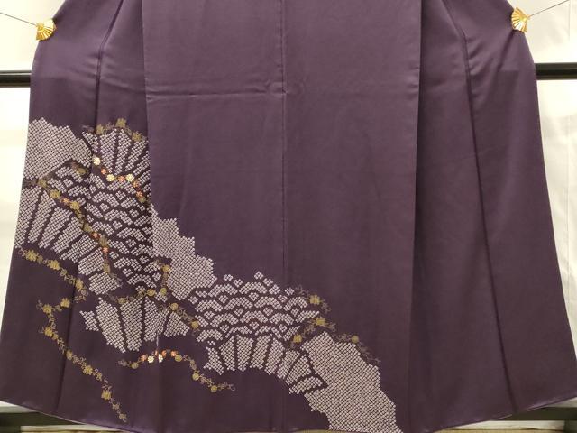 平和屋着物■訪問着　絞り　刺繍　花唐草文　青海波　金彩　正絹　逸品　DABH2844qp