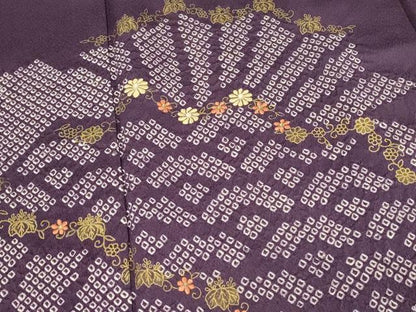 平和屋着物■訪問着　絞り　刺繍　花唐草文　青海波　金彩　正絹　逸品　DABH2844qp