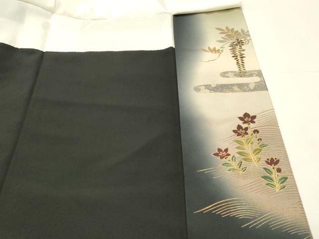 平和屋着物■豪華黒留袖　花車文　暈し染め　金彩　泰常　正絹　逸品　DABH2847qp