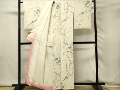 平和屋着物■上質な小紋　抽象舞葉文　正絹　逸品　DABH2851qp