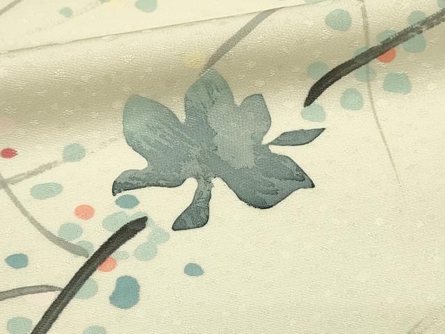 平和屋着物■上質な小紋　抽象舞葉文　正絹　逸品　DABH2851qp