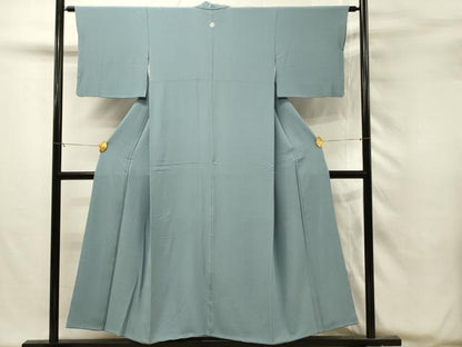 平和屋着物■上質な色無地　藍鼠色　正絹　逸品　DABH2854qp