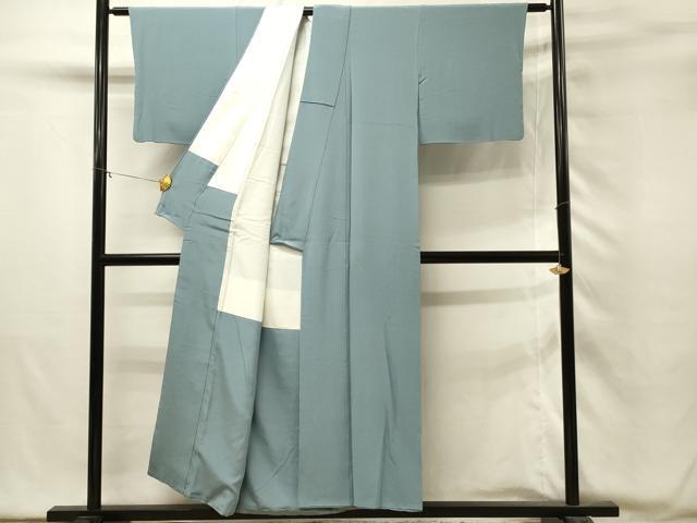 平和屋着物■上質な色無地　藍鼠色　正絹　逸品　DABH2854qp