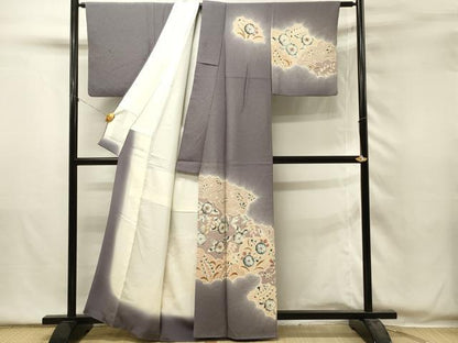 平和屋着物■訪問着　作家物　絞り　草花文　正絹　逸品　DABH2856qp