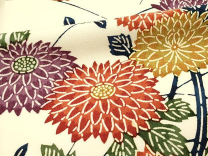 平和屋着物■上質な小紋　型染め　草花文　正絹　逸品　DABH2857qp