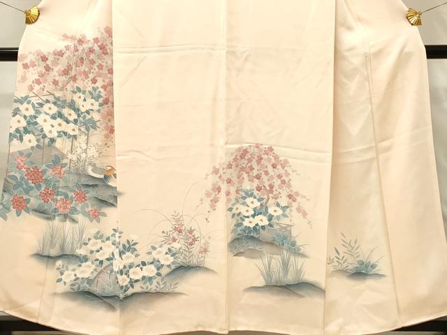 平和屋着物■訪問着　刺繍　鴛鴦花文　正絹　逸品　DABH2862qp