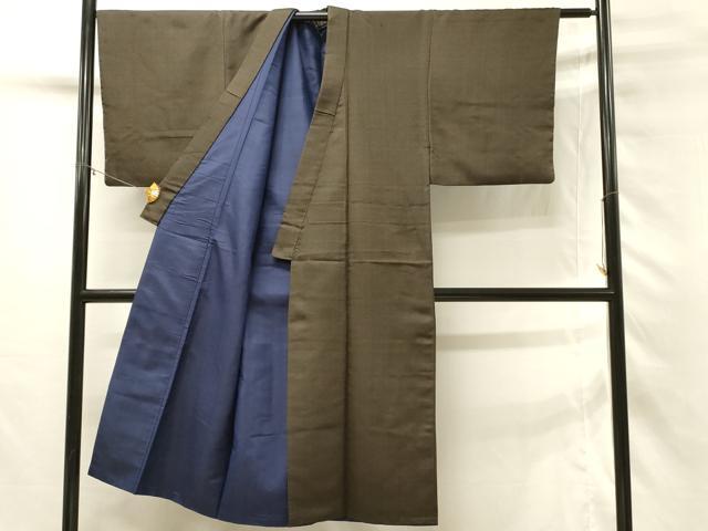 平和屋着物■男性　お召　霞文　正絹　逸品　DABH2866qp