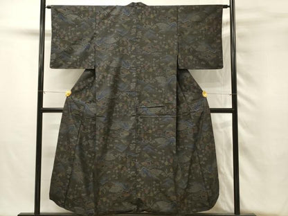 平和屋着物■本場大島紬　風景花文　正絹　逸品　DABH2868qp