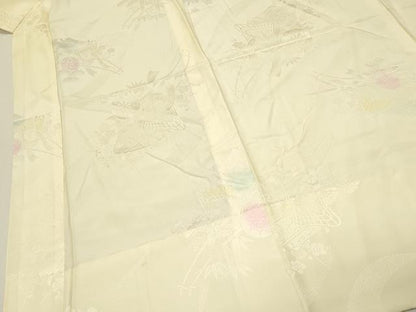 平和屋着物■長襦袢　無双仕立て　御所車花地紋　松竹梅　暈し染め　正絹　逸品　DABH2874qp