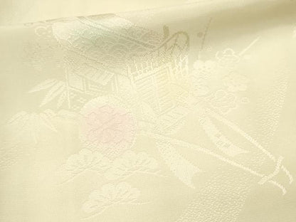 平和屋着物■長襦袢　無双仕立て　御所車花地紋　松竹梅　暈し染め　正絹　逸品　DABH2874qp