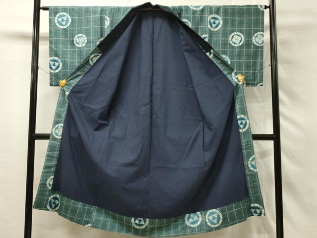 平和屋着物■男性　長襦袢　袷　抽象丸文　正絹　逸品　DABH2878qp