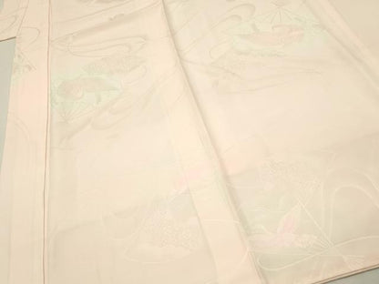 平和屋着物■長襦袢　袷　扇面鳳凰地紋　暈し染め　正絹　逸品　DABH2880qp