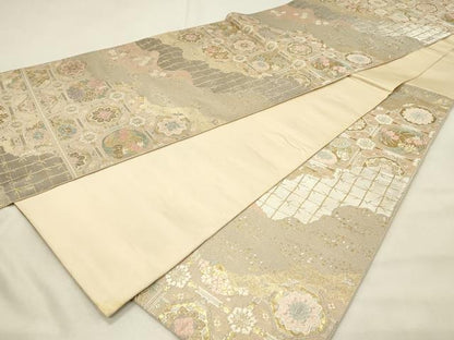 平和屋着物◎西陣　服部織物謹製　六通柄袋帯　唐織　道長蜀江花文　金銀糸　正絹　逸品　DABH2902qp
