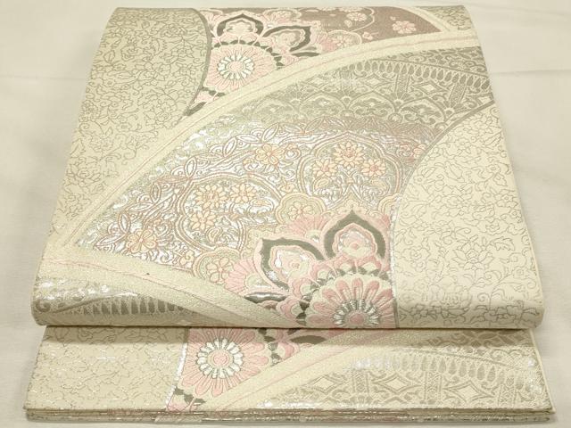 平和屋着物◎六通柄袋帯　唐織　宝相華　プラチナ箔二重織　正絹　逸品　DABH2908qp