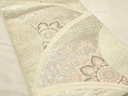 平和屋着物◎六通柄袋帯　唐織　宝相華　プラチナ箔二重織　正絹　逸品　DABH2908qp