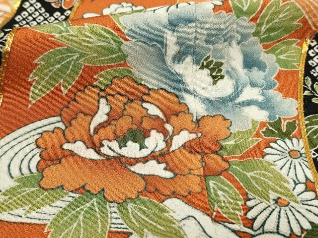 平和屋着物■豪華黒留袖　駒刺繍　絵巻花鳥文　金彩　正絹　逸品　DABH2935qp