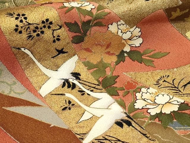 平和屋着物■豪華黒留袖　作家物　駒刺繍　人物花鳥文　鬘帯　暈し染め　金彩　正絹　逸品　DABH2936qp