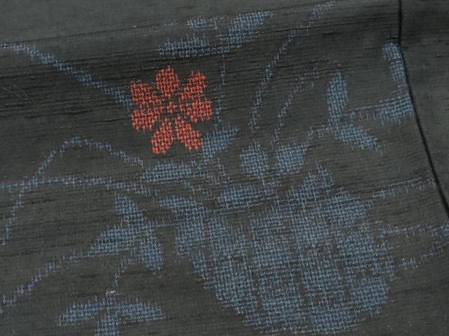 平和屋着物■上質な紬　花籠文　正絹　逸品　未使用　DABH2937qp