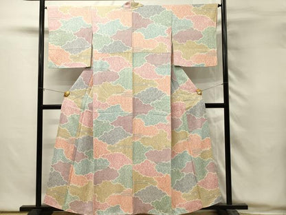 平和屋着物■上質な小紋　絞り　雲取り文　正絹　逸品　DABH2939qp