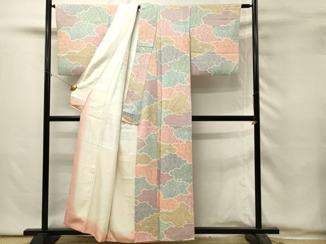 平和屋着物■上質な小紋　絞り　雲取り文　正絹　逸品　DABH2939qp
