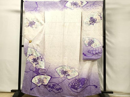 平和屋着物■豪華振袖　駒刺繍　絞り　地紙花文　牡丹　暈し染め　銀彩　やまと誂製　正絹　逸品　DABH2952qp