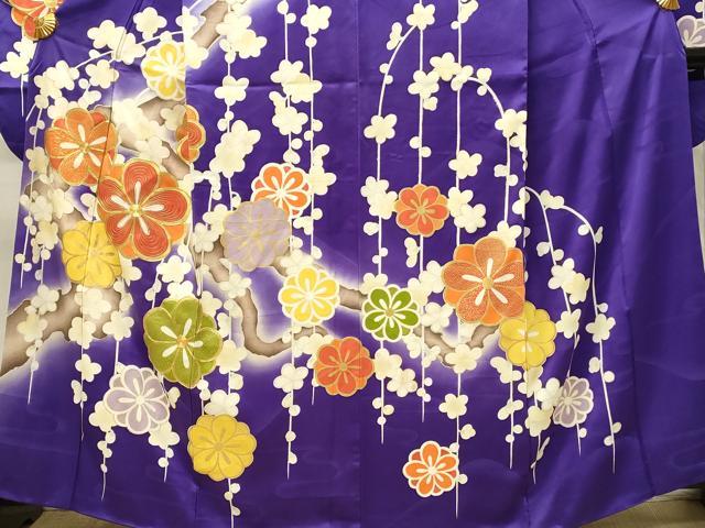 平和屋着物■豪華振袖　駒刺繍　枝垂れ枝花文　暈し染め　金彩　正絹　逸品　DABH2953qp